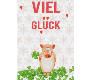 Postkarte - Viel Glück Schwein